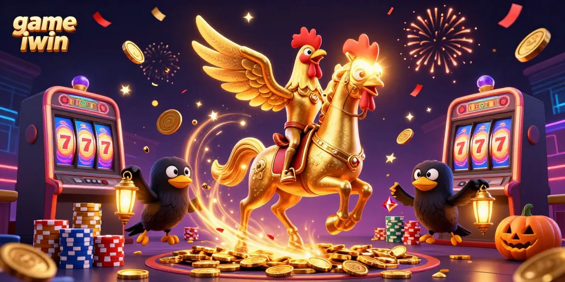 Engage in thrilling gameplay with game iwin featuring a golden rooster in a vibrant casino.
