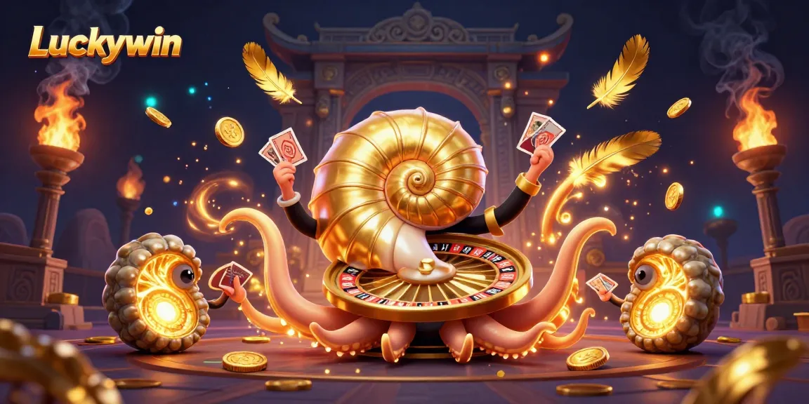 Engage with Luckywin's thrilling 3D casino adventure featuring a nautilus roulette wheel and glowing ammonite companions.