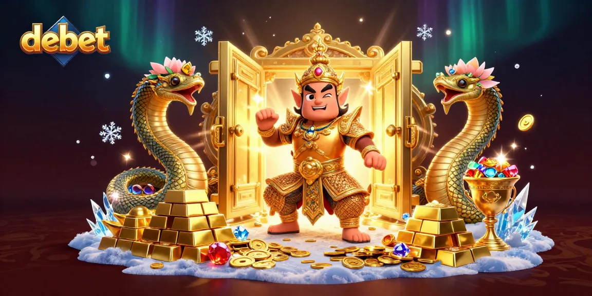 Engage with debet's exciting casino atmosphere featuring vibrant characters and treasures.