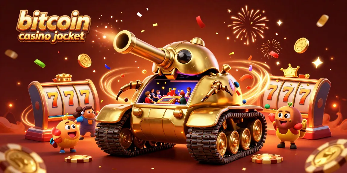 Experience the thrill of the bitcoin casino jackpot amidst a vivid 3D celebration of slot reels and confetti.