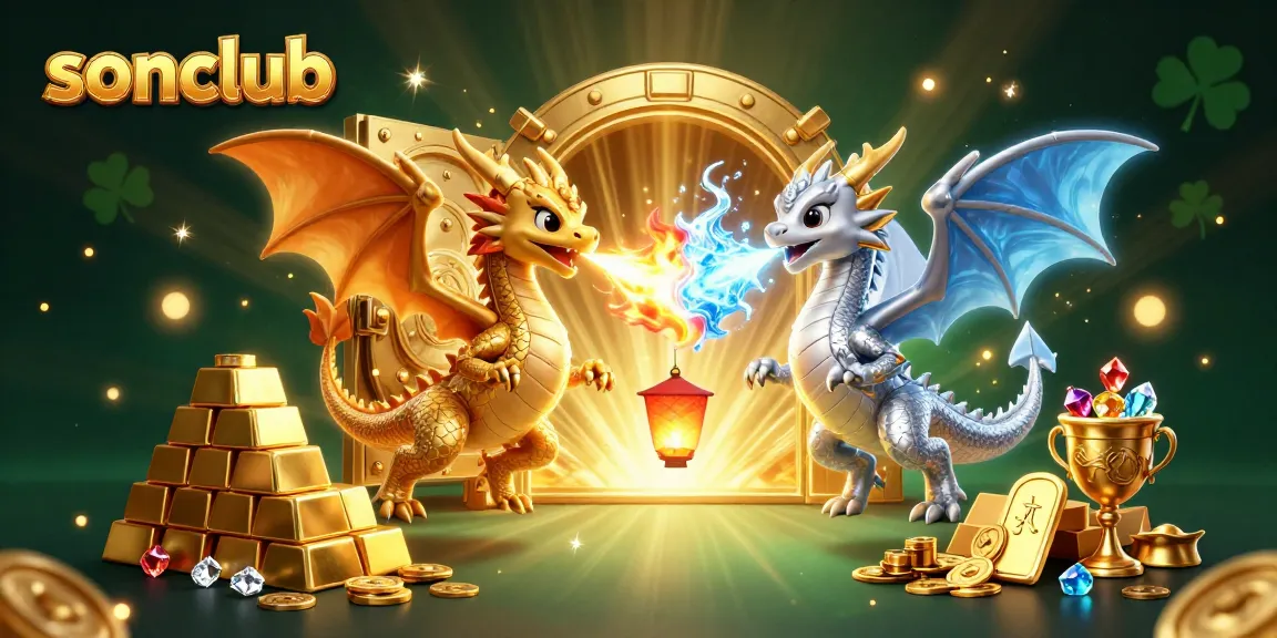 Experience sonclub's thrilling dragon adventure with vibrant treasure elements in a dynamic gaming atmosphere.