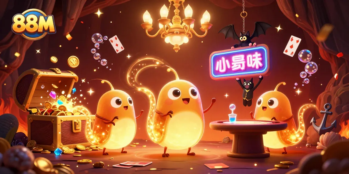 88M illuminates a vibrant cave casino with glowing elements and dazzling treasures.