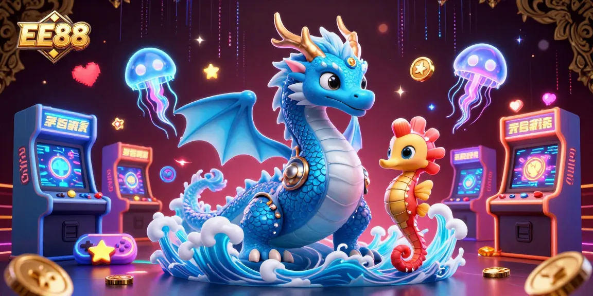 Engage with EE88 in a vibrant underwater casino scene featuring a dragon, knight, and jellyfish.
