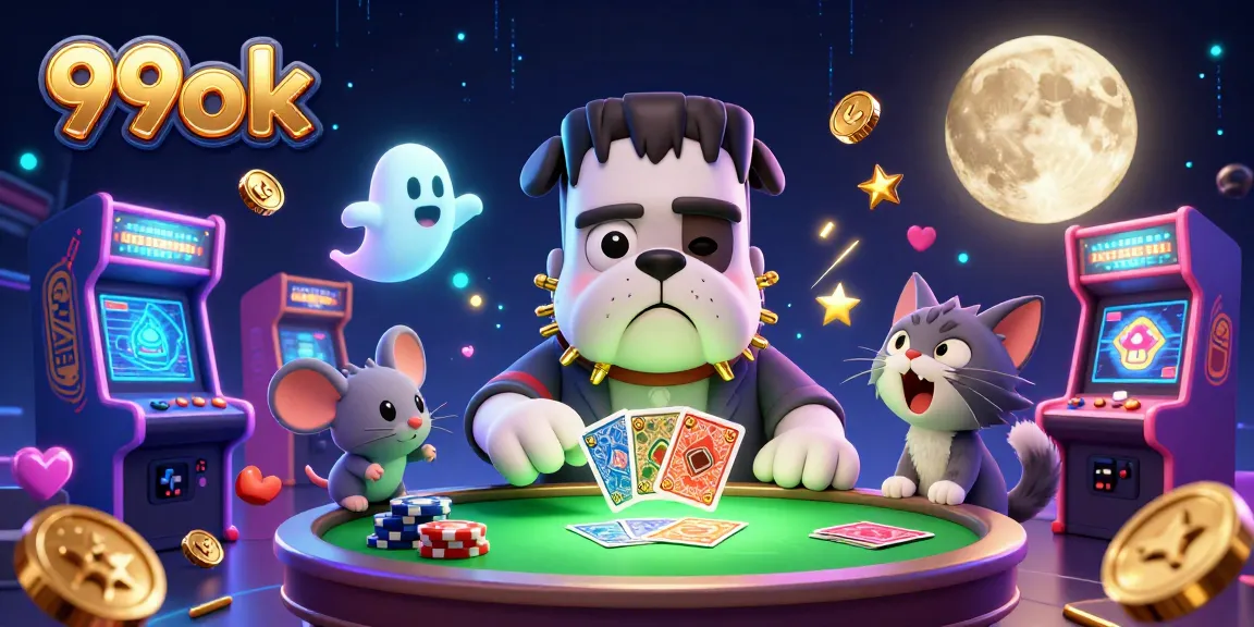 Engage in thrilling gameplay at 99ok featuring a whimsical casino scene with vibrant characters.