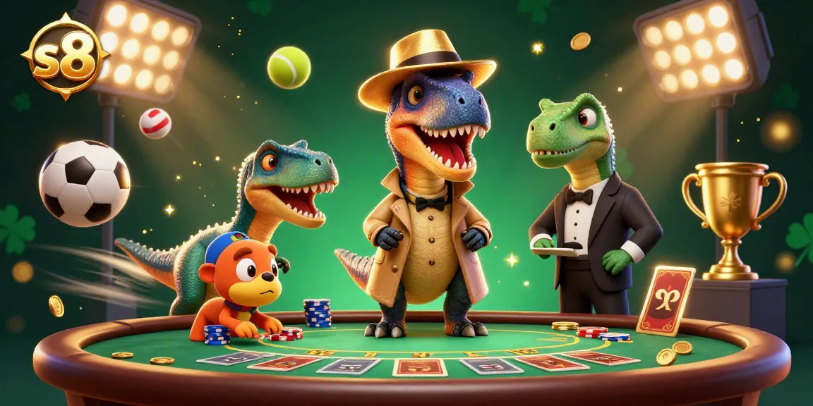 S8 offers thrilling gambling experiences with a velociraptor card counter and exciting sports elements in play.