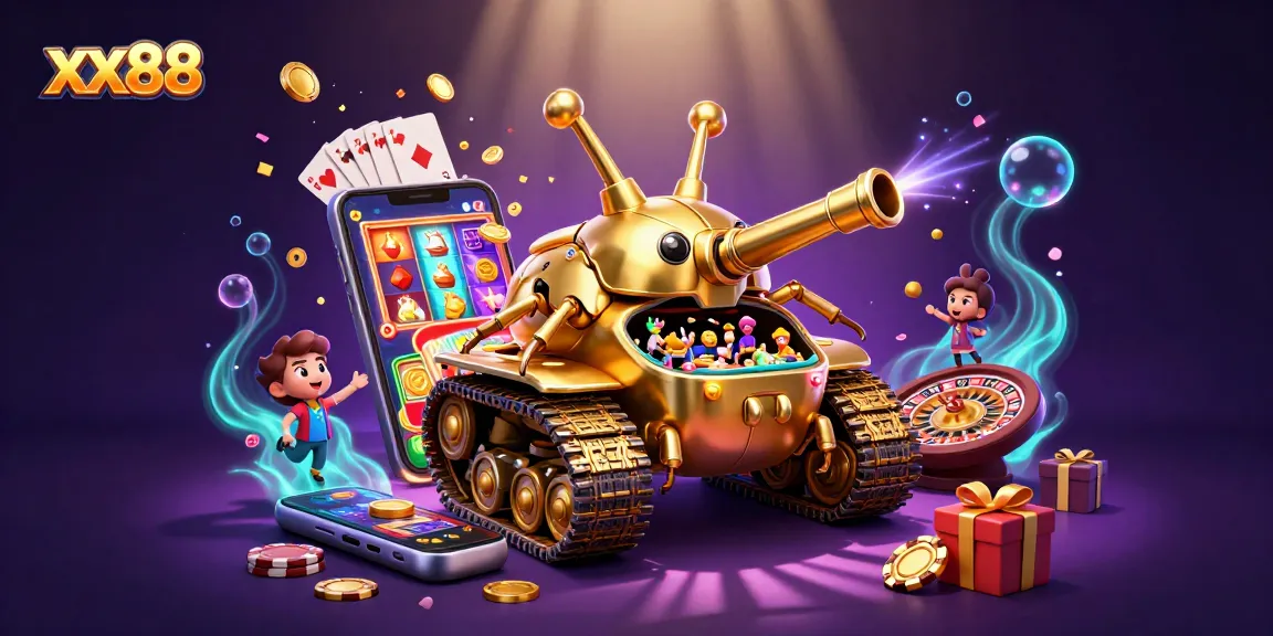 Experience exciting wins at xx88 with a colorful slot game inside a golden beetle tank casino.