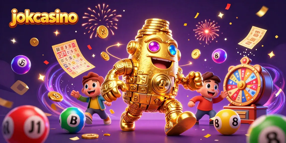 Experience exciting gameplay at jokacasino with vibrant lottery elements and a golden golem.