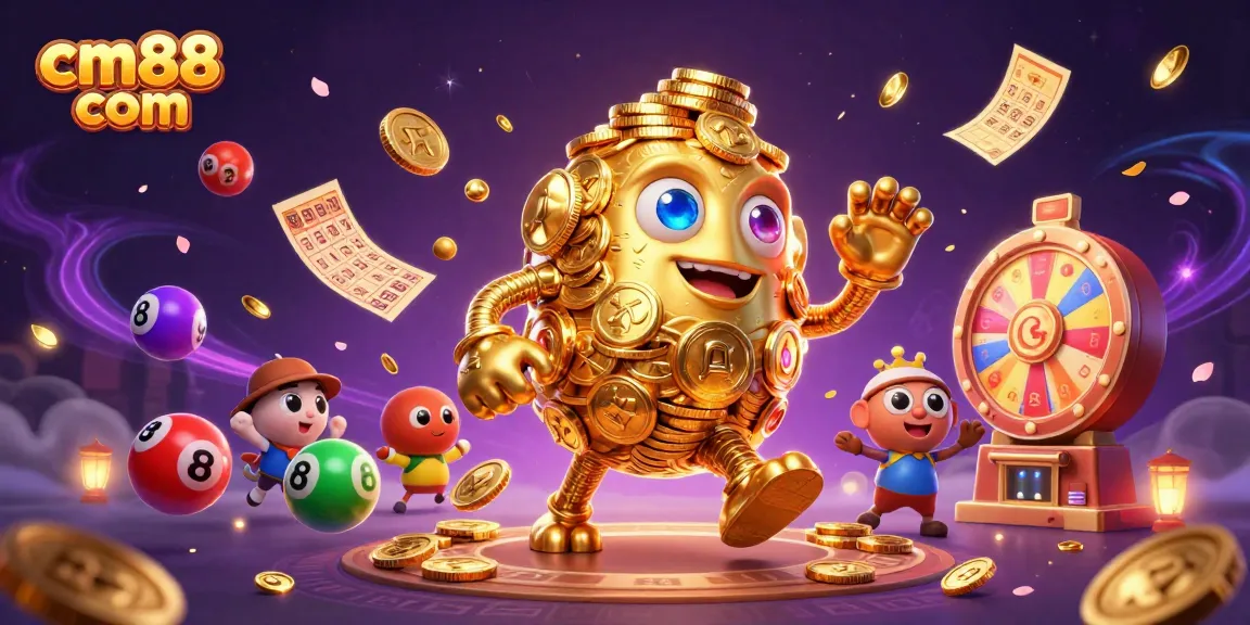 Win big with cm88 com at this colorful casino-themed scene filled with vibrant gaming elements.