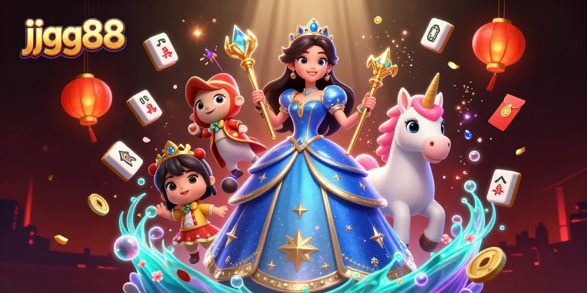Engage with the vibrant jjgg88 online casino world featuring a magical scene filled with dynamic game elements.