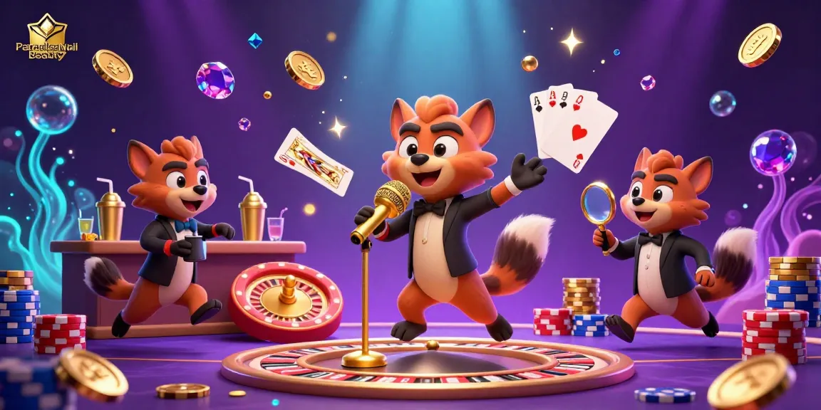 Enjoy the vibrant Paradise Nail Beauty casino scene featuring hyenas in a comedy club environment.