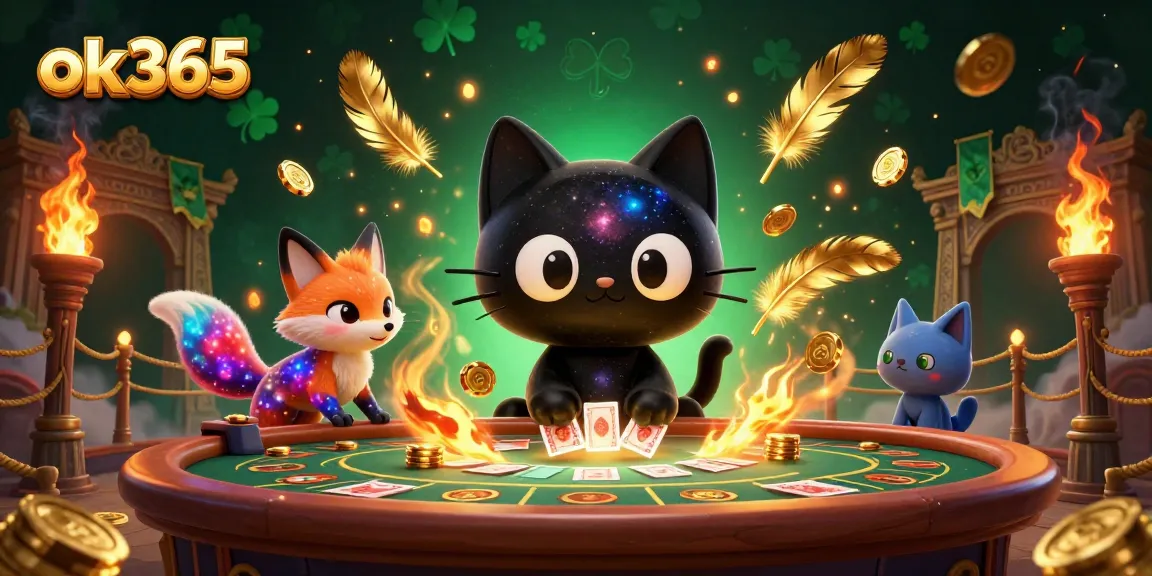 Experience thrilling gaming at ok365 with vibrant 3D casino elements and cosmic characters.
