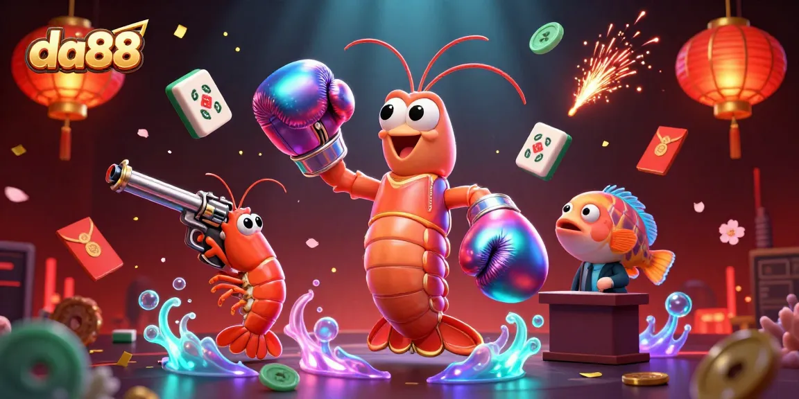 Experience thrilling bets with da88, featuring vibrant 3D characters and casino elements.