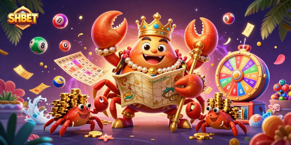 Join the excitement at SH BET with a golden crab emperor leading a thrilling casino adventure.