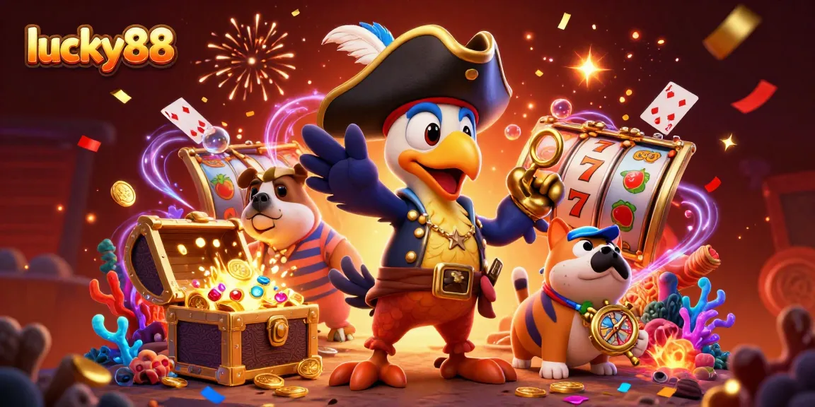 Experience the excitement of lucky88 with pirate-themed elements and vibrant casino visuals.