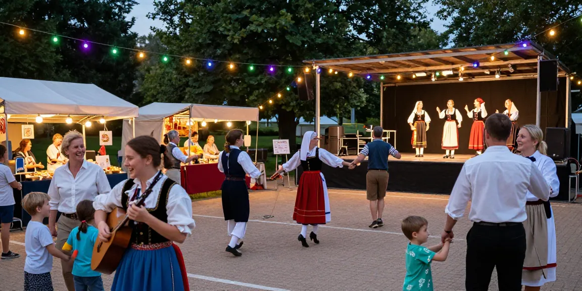 The lively summer festival featuring Breton culture with performances and local cuisine at the park, showcasing community spirit and celebration.