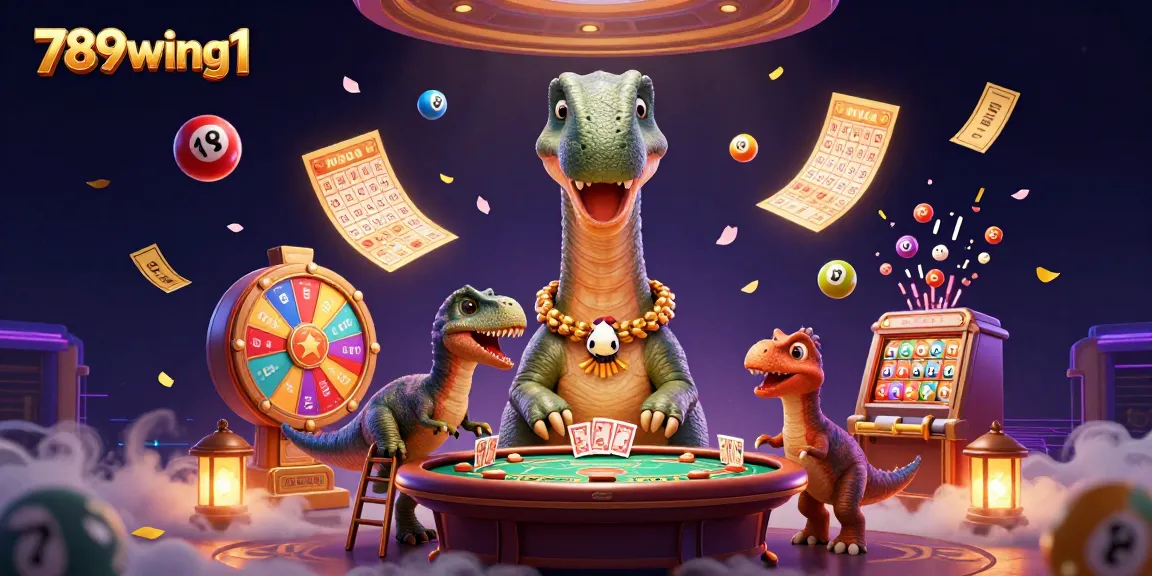Engage in thrilling games at 789wing1 with a vibrant 3D casino scene capturing the excitement.