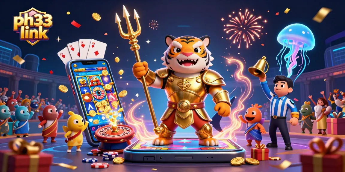 Experience the ph33 link excitement with a 3D shark gladiator in an underwater casino realm.