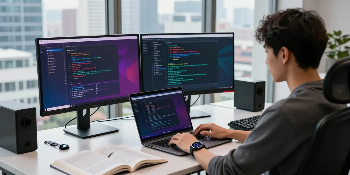 Developer engaging with JPTOTO interface in a modern coding workspace, showcasing technology and innovation.