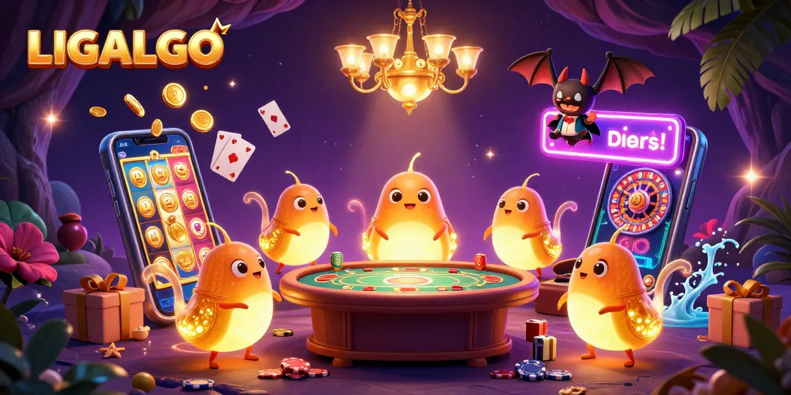 LIGALGO presents vibrant glowworms illuminating a whimsical cave casino full of gaming action.