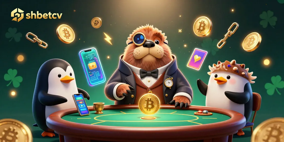 Engage in thrilling poker at shbetcv with a brilliant walrus, sophisticated dealer, and 3D crypto elements.