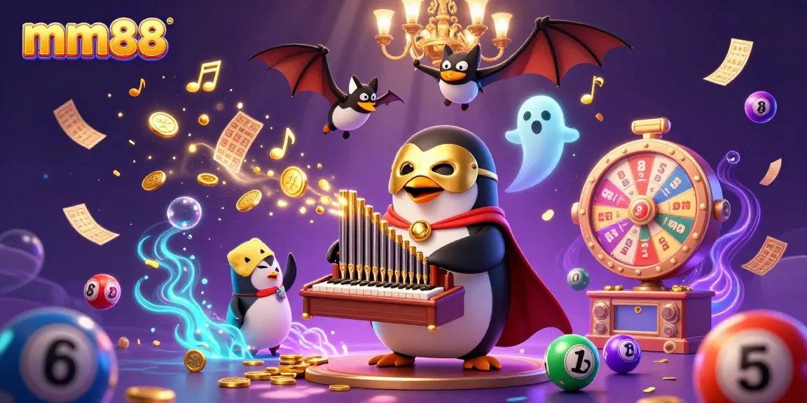 Play with mm88's exciting 3D casino elements including golden tickets, bouncing lottery balls, and winning features.