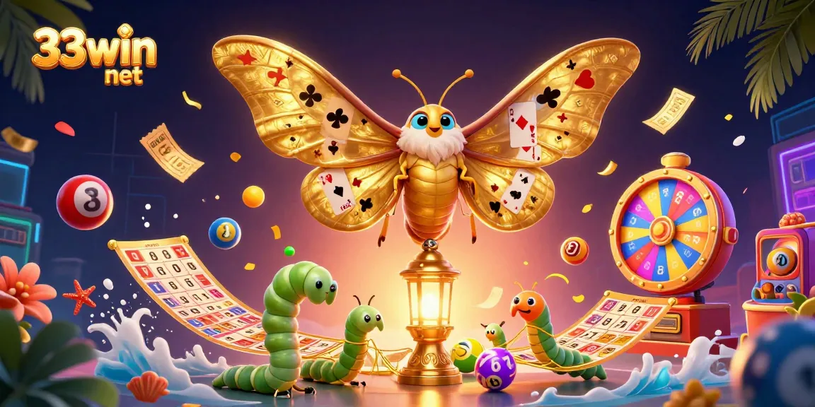 Experience thrilling gaming with 33win net, as the golden lantern moth showcases dynamic lottery elements!