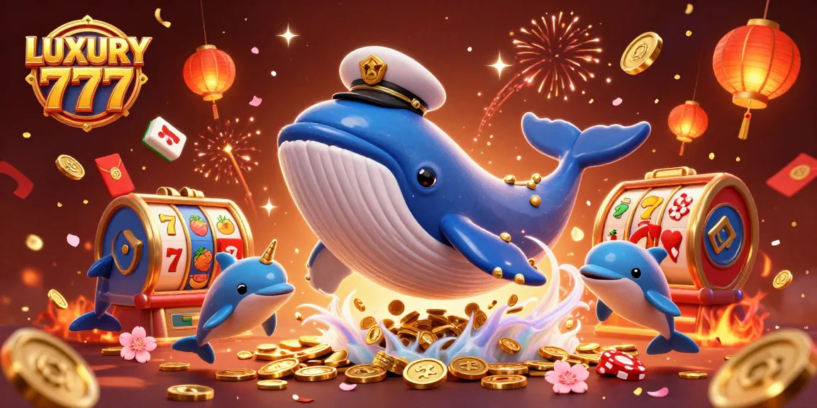 Fokus pada kesenangan dan kemenangan di LUXURY 777 dengan ilustrasi kasino berwarna-warni yang meriah.