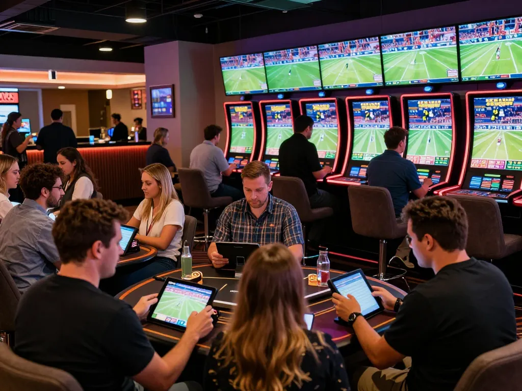 Betting enthusiasts engaging in live sports action at 789 Club's casino