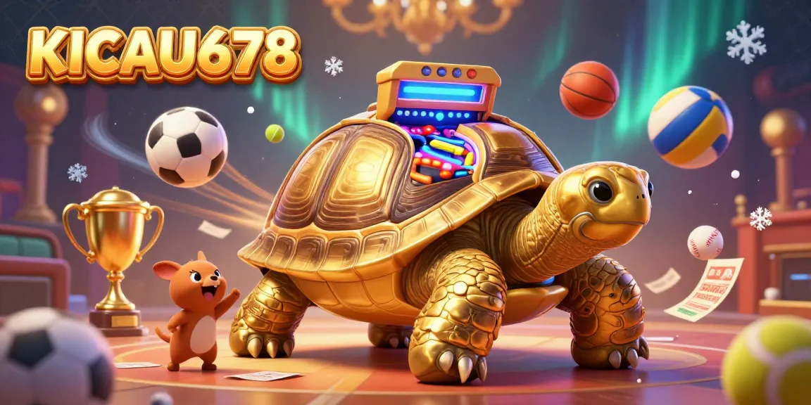 KICAU678 offers dynamic betting excitement through a vibrant 3D illustration of sports and gambling elements.