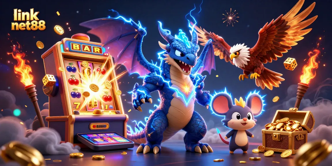 Spin to win with link net88 in a vibrant casino adventure featuring colorful slot machines.