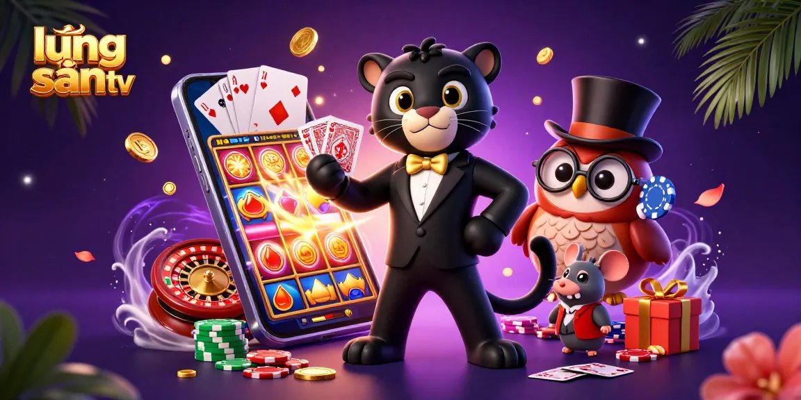 Engage in thrilling gameplay at lương sơn tv with a stylish panther dealer and vibrant casino elements.