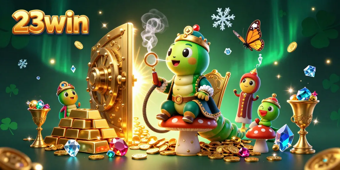 Experience the excitement of 23win with vibrant casino elements in an ultra-detailed illustration.