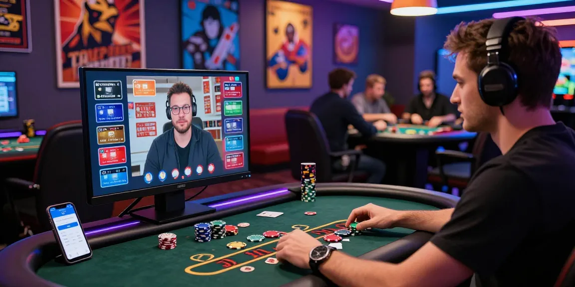 Engaged player at credit card casinos enjoying live dealer games online, highlighting vibrant gaming atmosphere.