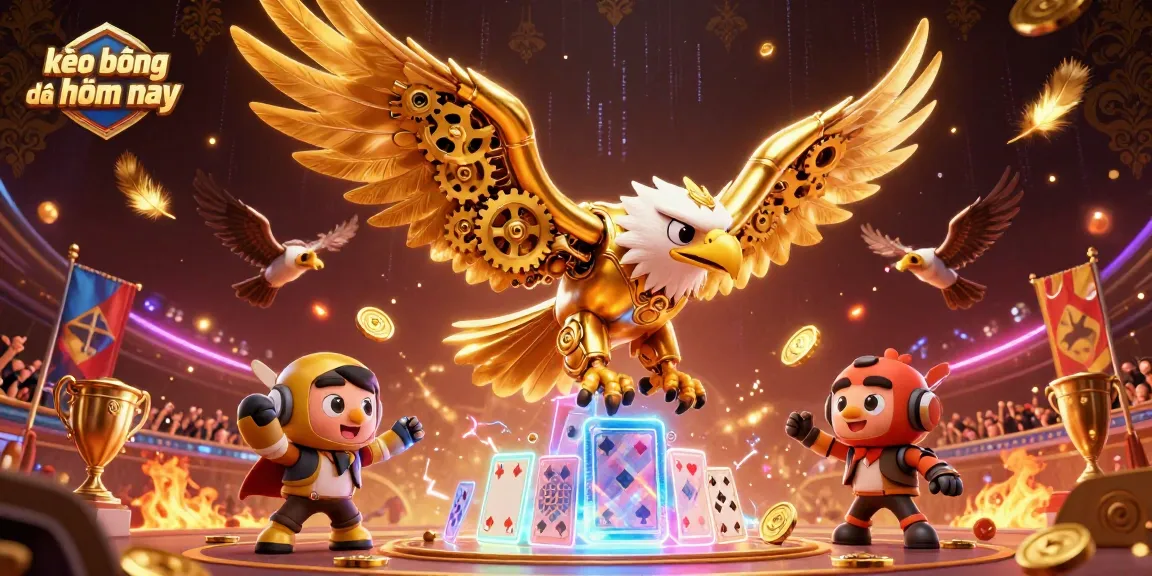 Experience thrilling kèo bóng đá hôm nay with dynamic 3D golden eagle and sports elements