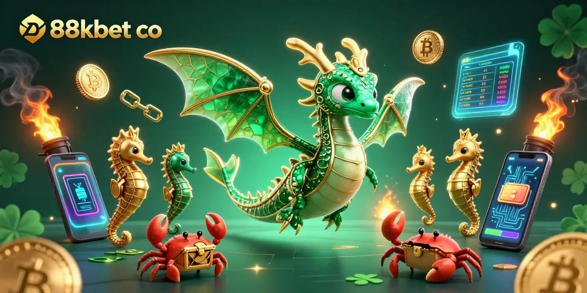 Join the excitement at 88kbet co with a vibrant sea dragon illustration symbolizing thrilling casino adventures.