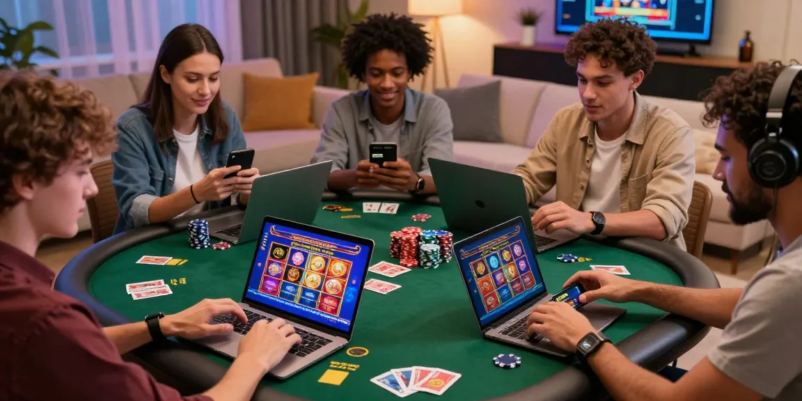 Engaged players exploring credit card casinos at scoarch.org.uk, enjoying vibrant gaming options.