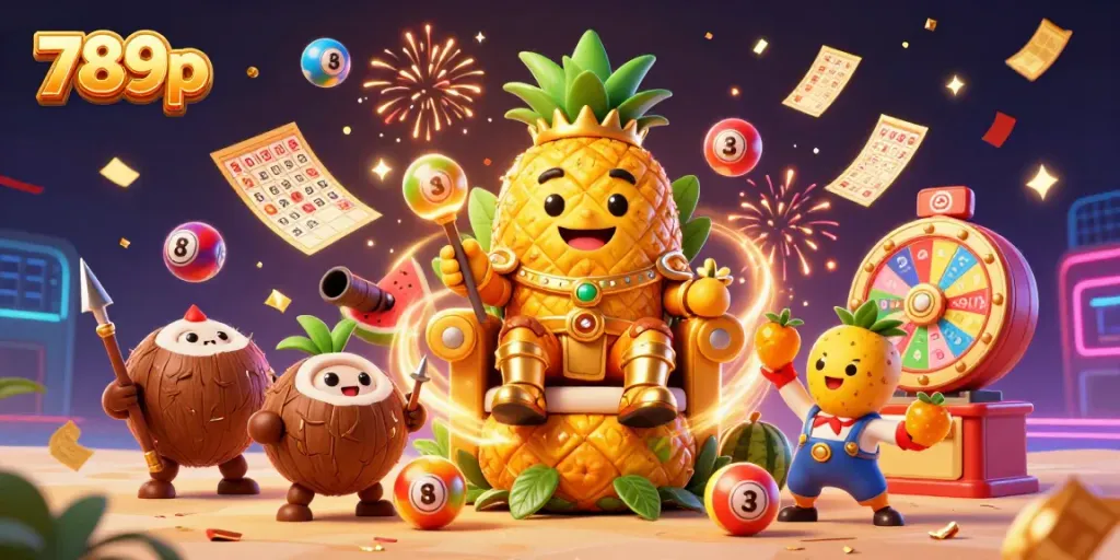 Experience the exciting 789p casino world with vibrant characters and dynamic game elements in a vibrant beach setting.