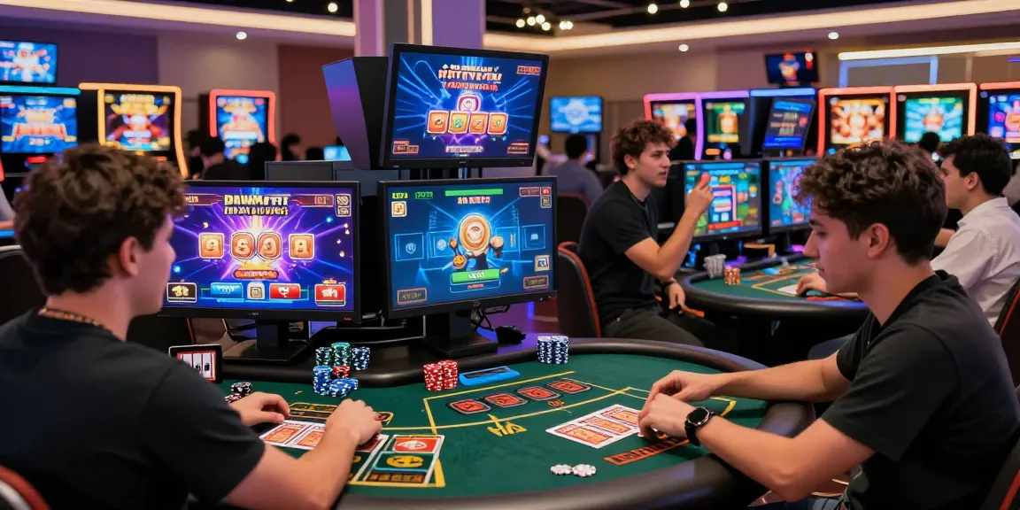 Exciting gaming atmosphere at 68gamebai with players engaged in vibrant online casino activities.