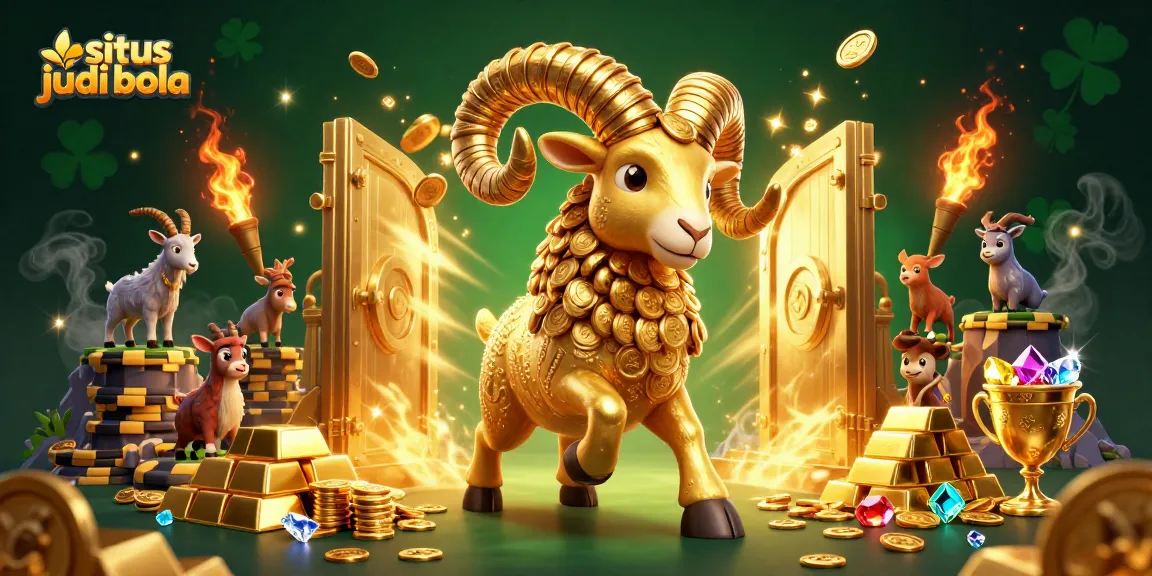 Bet on situs judi bola with vibrant golden characters and dynamic casino elements.