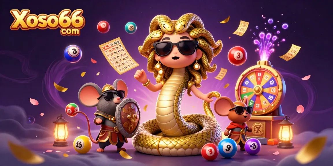 Engage in dynamic lottery excitement with Xoso66 com, showcasing colorful balls and prizes in a vibrant scene.