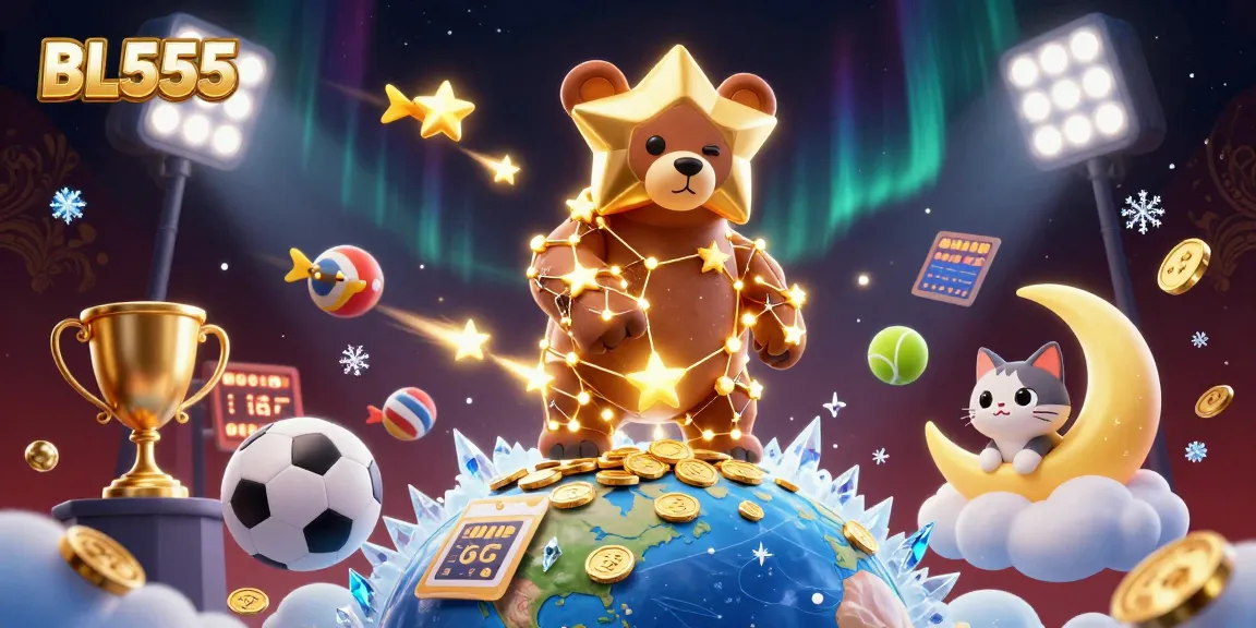 Experience the thrill of BL555 with a vibrant casino-themed illustration featuring dynamic characters and rich elements.