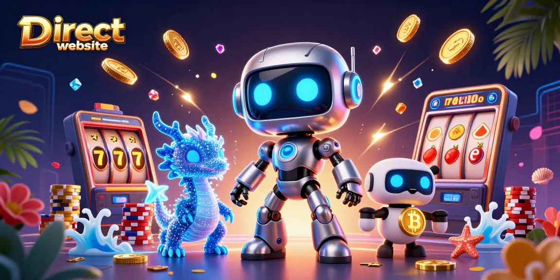 Engage with the winning strategies on the Direct website in this vibrant casino illustration.