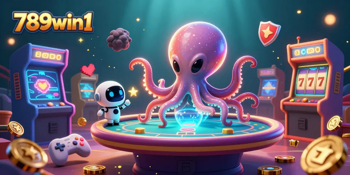 Engage with 789win1's vibrant casino scene featuring a playful alien octopus and dynamic gaming elements.