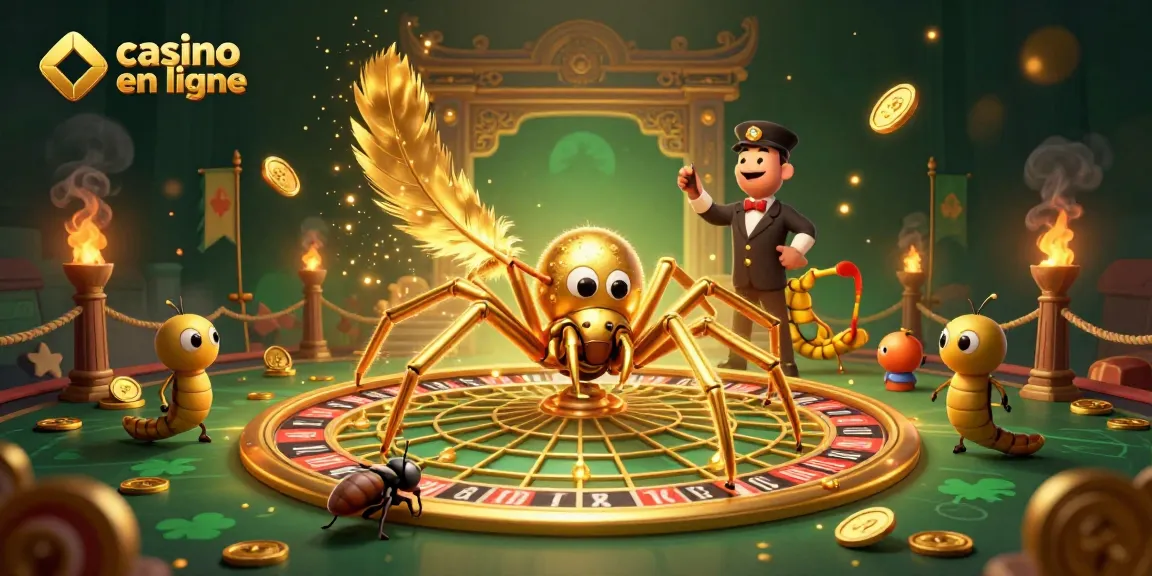 Pariez sur les jeux de casino en ligne avec cette illustration captivante de roulette et de personnages.