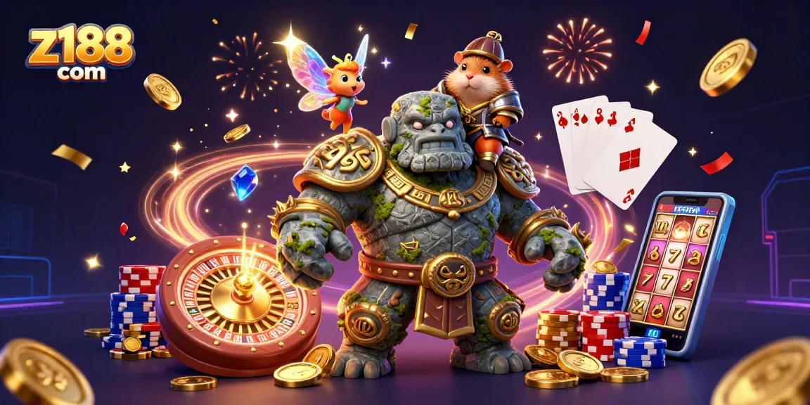 Experience the thrill at z188 com with vibrant energy and excitement in this captivating casino scene.