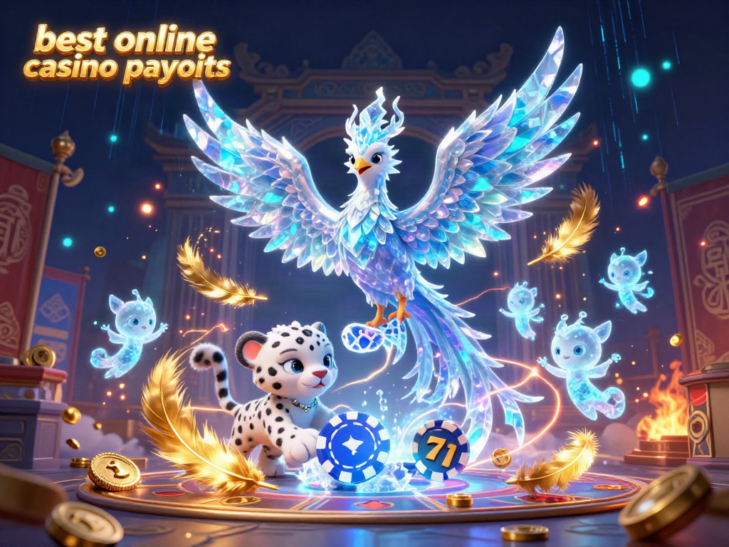 Experience the best online casino payouts with an enchanting scene of fantasy characters playing amidst casino elements, highlighting winning symbols.