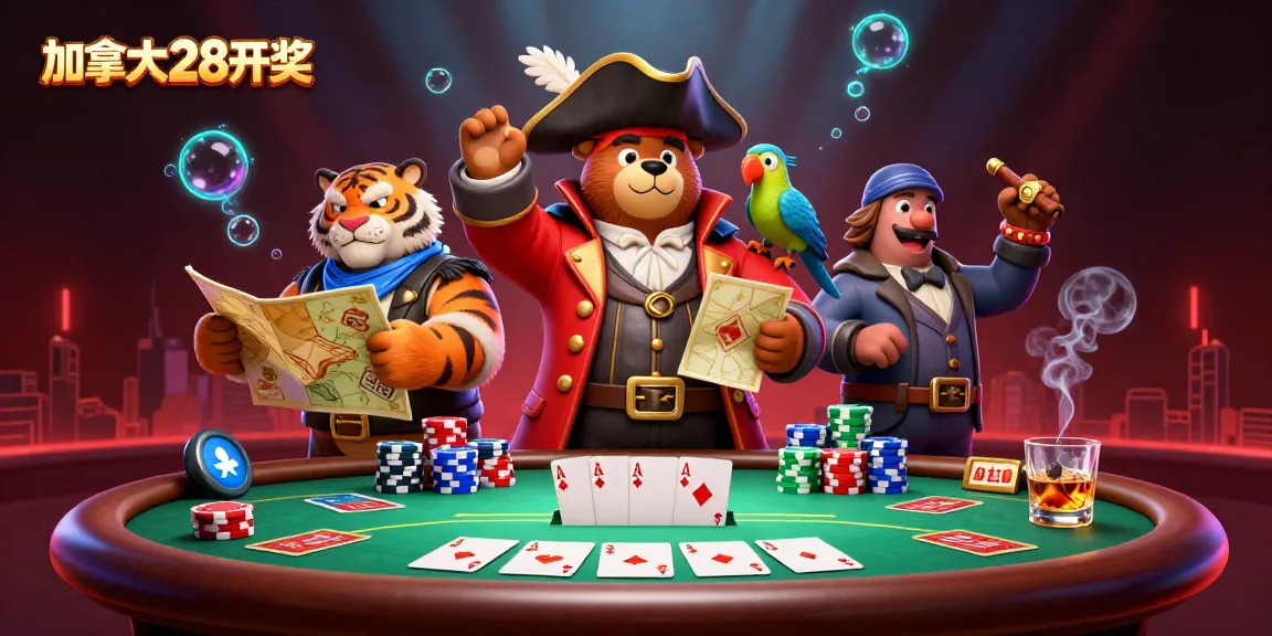 Engage in the thrilling 加拿大28开奖 atmosphere as a pirate captain strategizes over a poker table.