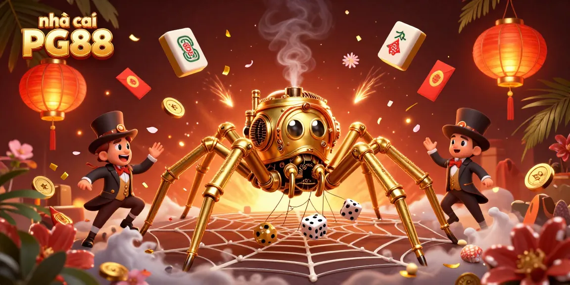 Catch the excitement at nhà cái PG88 with a stunning 3D steampunk-themed gambling illustration.
