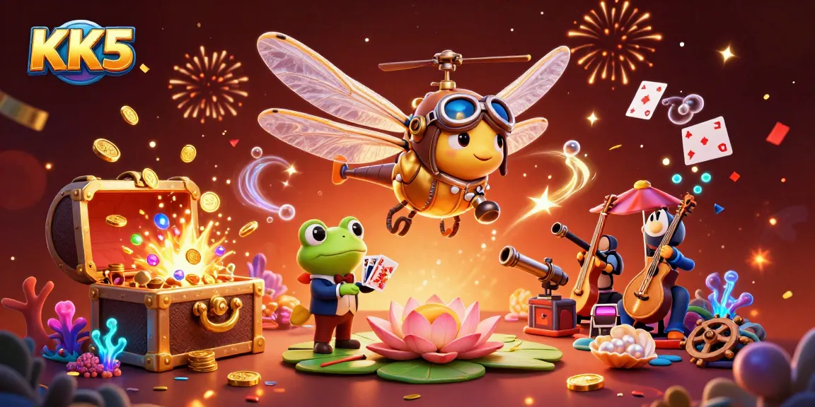 Experience immersive gaming with KK5’s vibrant casino scene featuring thrilling games and dynamic characters.