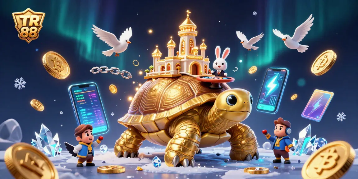 Engage with TR 88's delightful gaming experience, featuring a golden tortoise casino illustration.